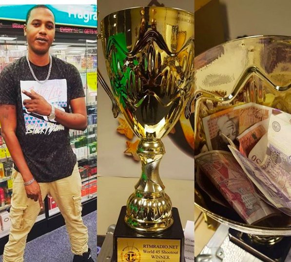 DJ Real Lyfe, RTMRADIO.NET World 45 Shootout Winner 2017, with the gold cup and cash prize