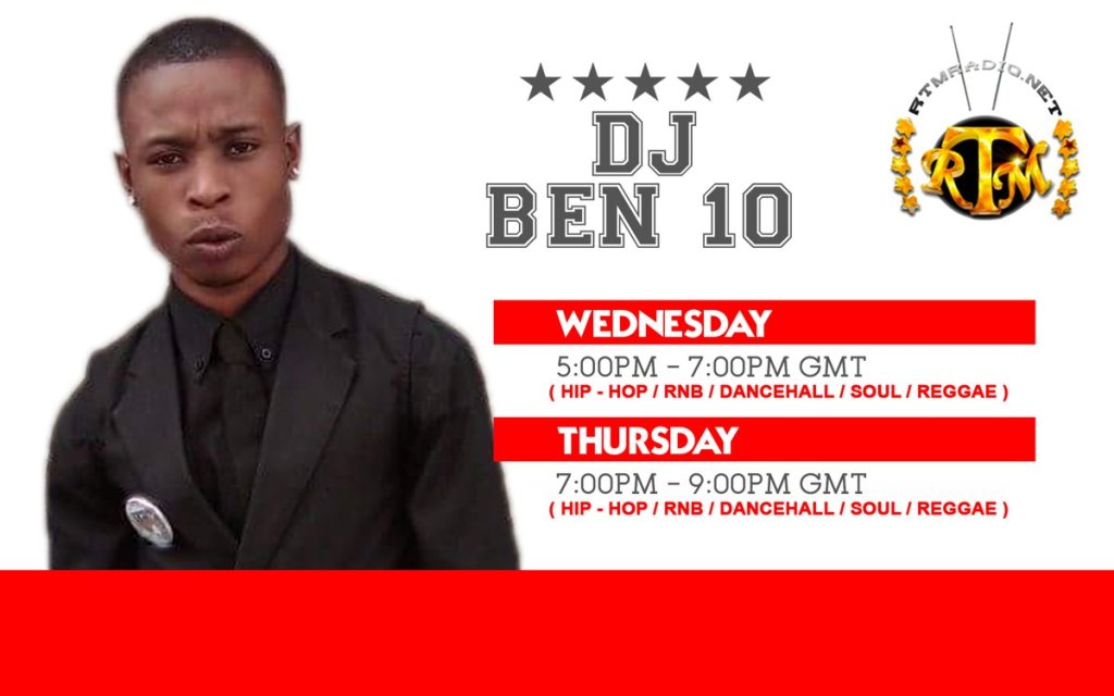 RTMRADIO.NET show flyer for DJ Ben 10