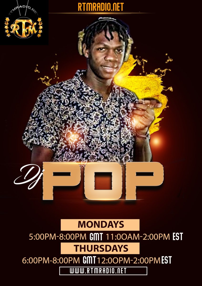 RTMRADIO.NET show flyer for DJ Pop