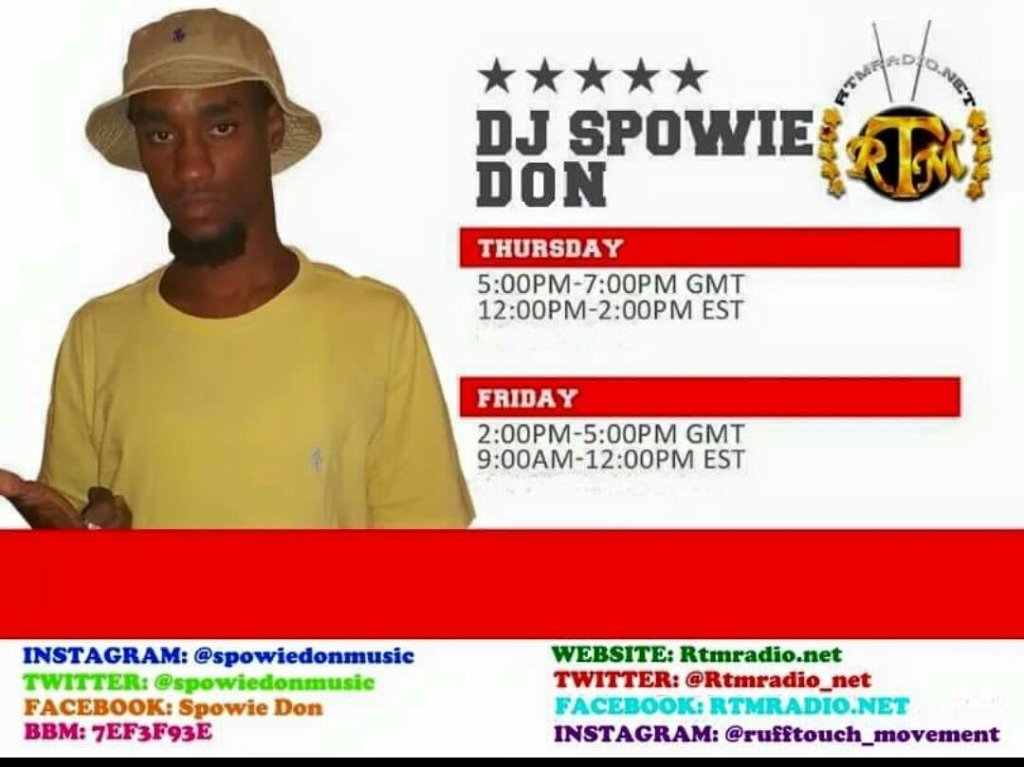 RTMRADIO.NET show flyer for Spowie Don